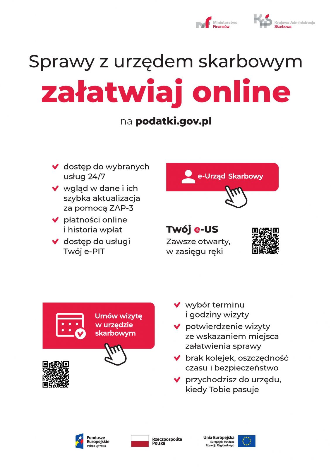 Plakat Sprawy z urzędem skarbowym załatwiaj online na podatki.gov.pl